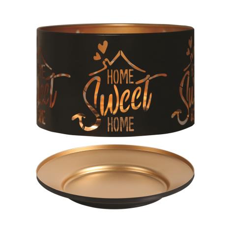 Aroma Silhouette &amp; Gold Black Home Sweet Home Shade &amp; Tray