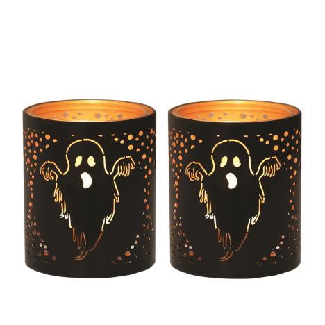 Aroma Black & Gold Ghost 2 Tealight & Votive Holder Set  £8.09