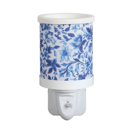 Aroma Blue & White Floral Plug In Wax Melt Warmer  £13.04