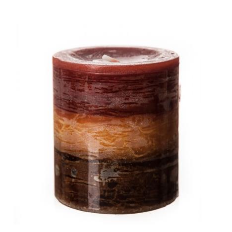 Amelia Cinnamon 3 Colour Pillar Candle 7cm