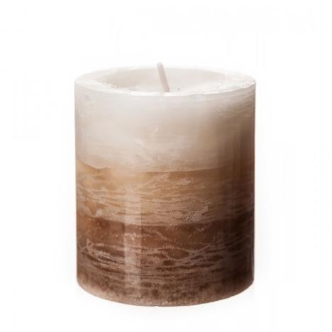 Amelia Vanilla 3 Colour Pillar Candle 7cm