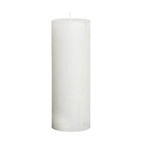 Bolsius White Rustic Metallic Pillar Candle 19cm x 7cm
