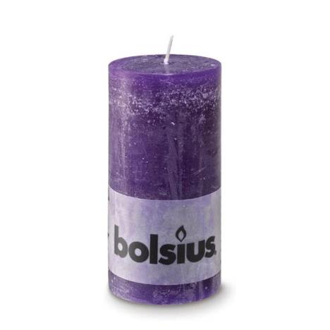 Bolsius Purple Rustic Pillar Candle 13cm x 7cm  £4.49