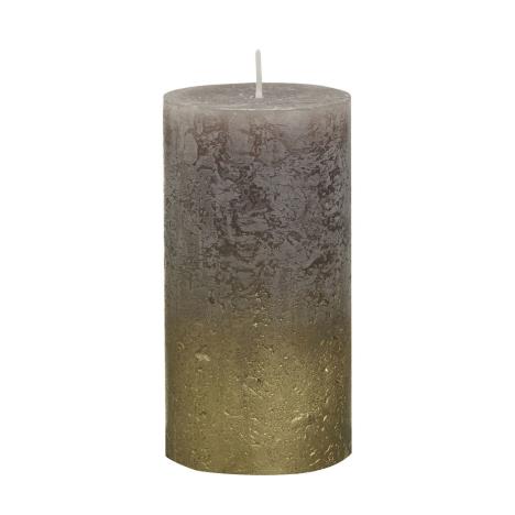 Bolsius Taupe Rustic Faded Gold Metallic Pillar Candle 13cm x 7cm  £5.84