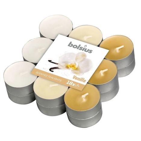 Bolsius Vanilla 4 Hour Tealights (Pack of 18)