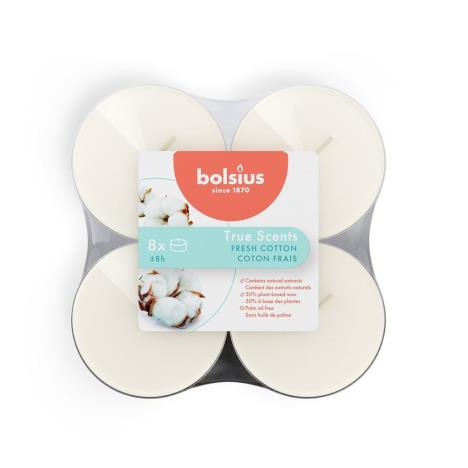 Bolsius Fresh Cotton 8 Hour Maxi Tealights (Pack of 8)  £3.59