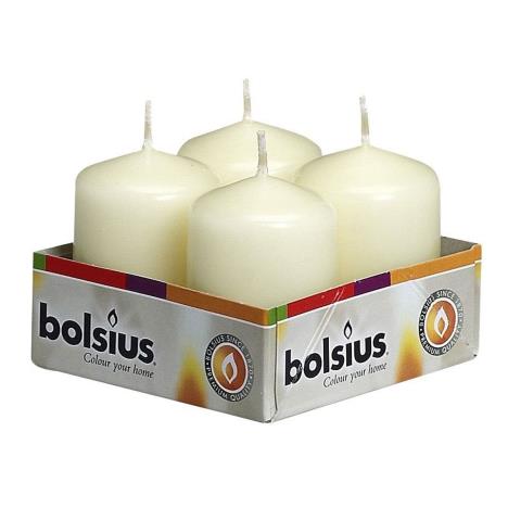 Bolsius Ivory Pillar Candles 6cm x 4cm (Pack of 4)