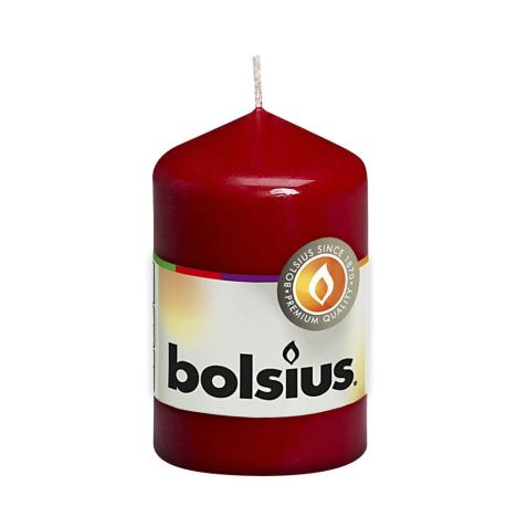 Bolsius Wine Red Pillar Candle 8cm x 5cm