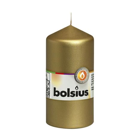 Bolsius Gold Pillar Candle 12cm x 6cm  £5.39