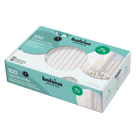 Bolsius White Professional Tapered Candles 24cm (Pack of 100)  £49.49