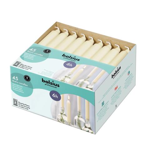 Bolsius Ivory Professional Bistro Candles 18cm (Pack of 45)