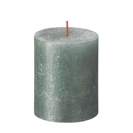 Bolsius Blue Rustic Shimmer Metallic Pillar Candle 8cm x 7cm