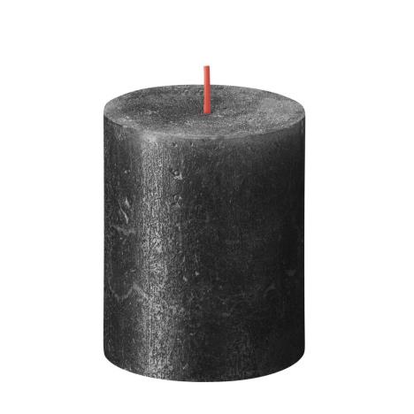 Bolsius Anthracite Rustic Shimmer Metallic Pillar Candle 8cm x 7cm  £5.39