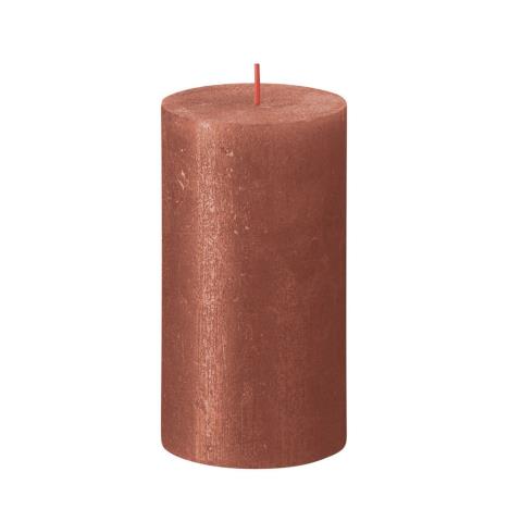 Bolsius Amber Rustic Shimmer Metallic Pillar Candle 13cm x 7cm