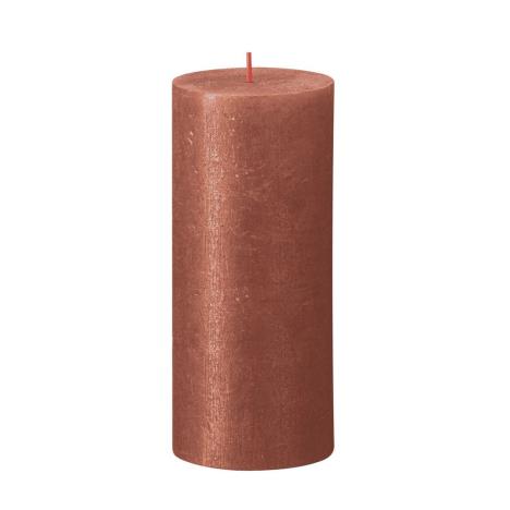 Bolsius Amber Rustic Shimmer Metallic Pillar Candle 19cm x 7cm