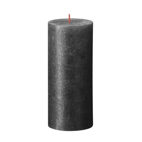 Bolsius Anthracite Rustic Shimmer Metallic Pillar Candle 19cm x 7cm