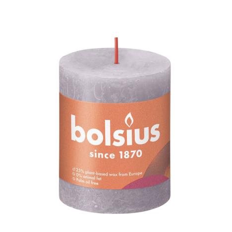 Bolsius Frosted Lavender Rustic Shine Pillar Candle 8cm x 7cm