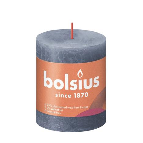 Bolsius Twilight Blue Rustic Shine Pillar Candle 8cm x 7cm