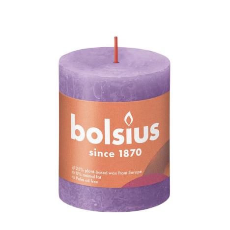 Bolsius Vibrant Violet Rustic Shine Pillar Candle 8cm x 7cm