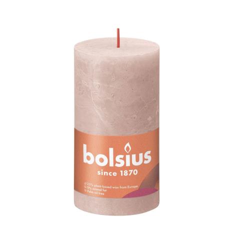 Bolsius Misty Pink Rustic Shine Pillar Candle 13cm x 7cm  £6.29