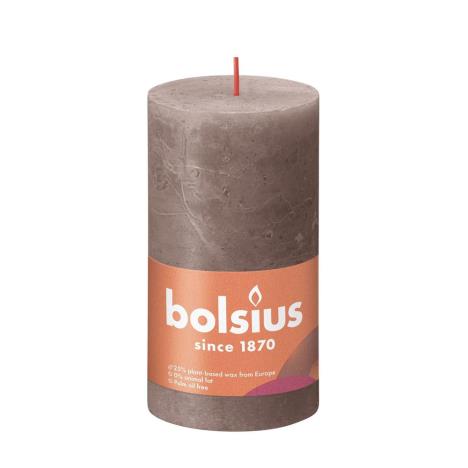 Bolsius Rustic Taupe Rustic Shine Pillar Candle 13cm x 7cm  £6.29