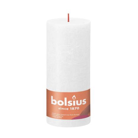 Bolsius Cloudy White Rustic Shine Pillar Candle 19cm x 7cm