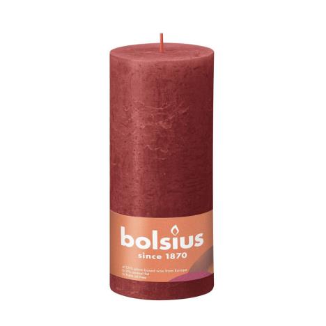 Bolsius Delicate Red Rustic Shine Pillar Candle 19cm x 7cm  £8.99