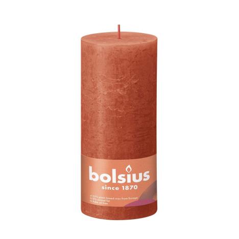 Bolsius Earthy Orange Rustic Shine Pillar Candle 19cm x 7cm  £8.99