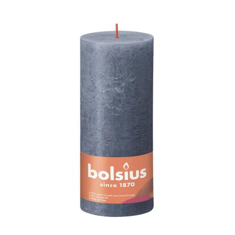 Bolsius Twilight Blue Rustic Shine Pillar Candle 19cm x 7cm