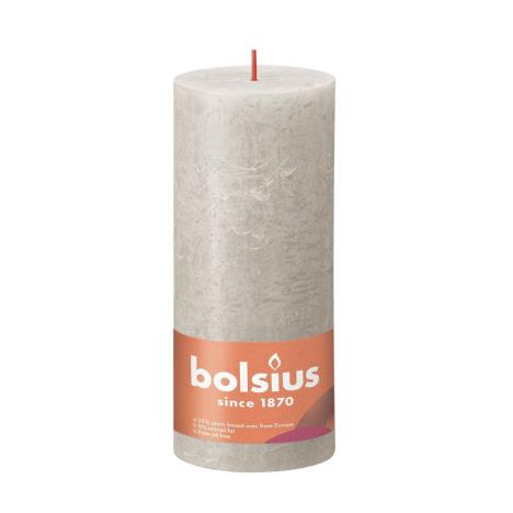 Bolsius Sandy Grey Rustic Shine Pillar Candle 19cm x 7cm  £8.99
