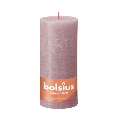 Bolsius Ash Rose Rustic Shine Pillar Candle 19cm x 7cm