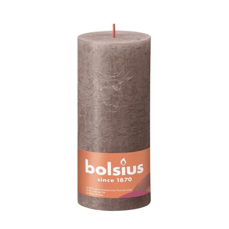 Bolsius Rustic Taupe Rustic Shine Pillar Candle 19cm x 7cm