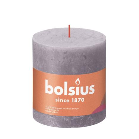 Bolsius Frosted Lavender Rustic Shine Pillar Candle 10cm x 10cm