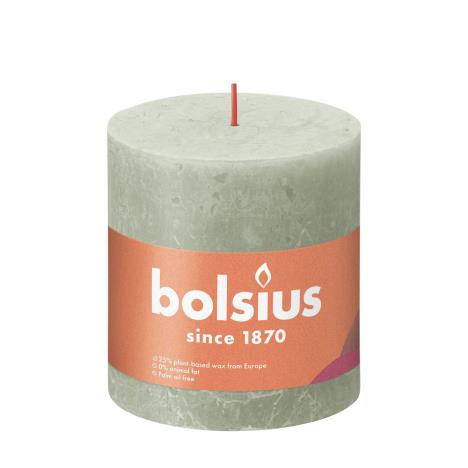 Bolsius Foggy Green Rustic Shine Pillar Candle 10cm x 10cm