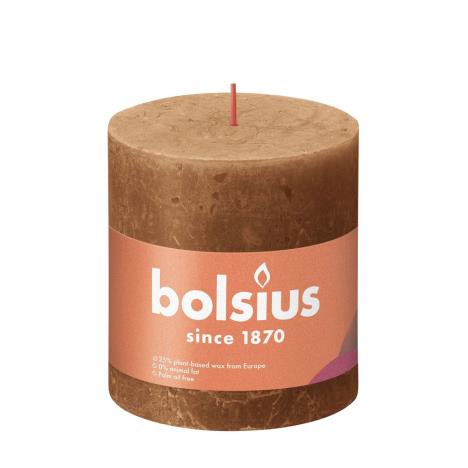 Bolsius Spice Brown Rustic Shine Pillar Candle 10cm x 10cm