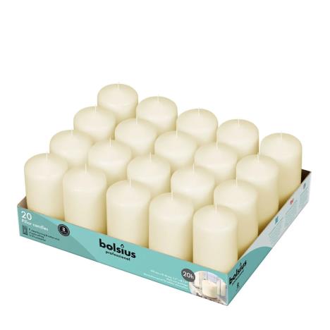 Bolsius Ivory Professional Pillar Candles 10cm x 5cm (Pack of 20)  £24.29