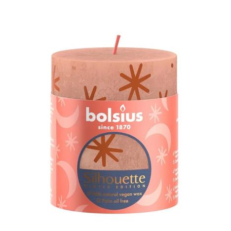 Bolsius Creamy Caramel Rustic Silhouette Pillar Candle  8cm x 7cm