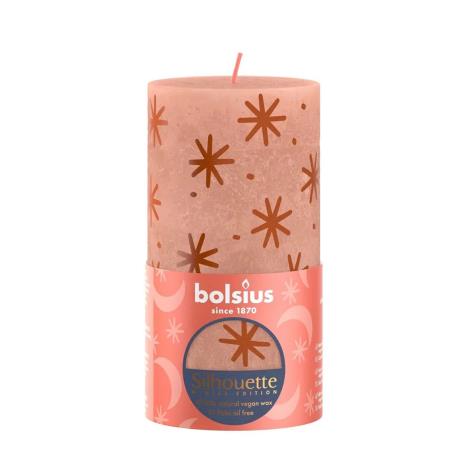 Bolsius Creamy Caramel Rustic Silhouette Pillar Candle  13cm x 7cm