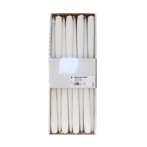 Bolsius White Tapered Candle 40cm (Pack of 8)