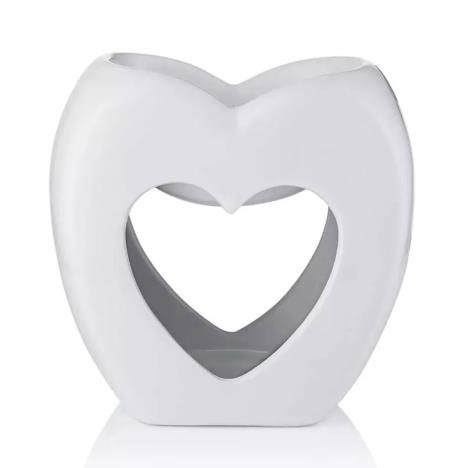 Ava May White Heart Shaped Wax Melt Warmer  £5.99