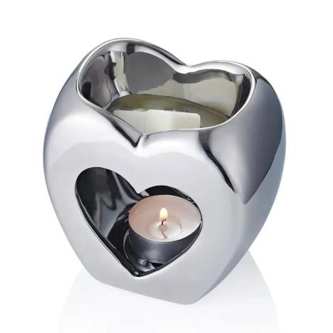 Ava May Chrome Heart Shaped Wax Melt Warmer  £5.99
