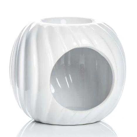 Ava May White Round Ripple Wax Melt Warmer