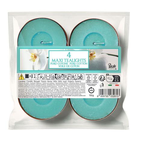 Petali Pure Cotton Maxi Tealights (Pack of 4)  £1.67