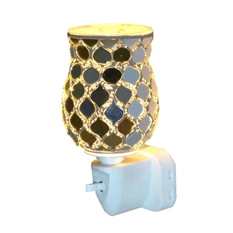 Sense Aroma Silver Moroccan Tulip Mosaic Plug In Wax Melt Warmer