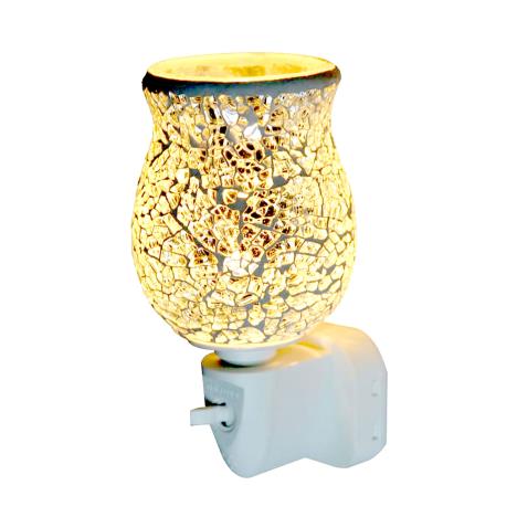 Sense Aroma Silver Crackle Tulip Mosaic Plug In Wax Melt Warmer  £13.73