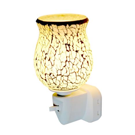 Sense Aroma White Glow Crackle Tulip Mosaic Plug In Wax Melt Warmer  £13.04