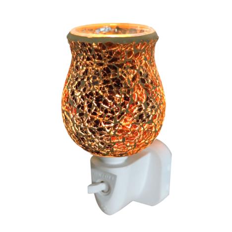 Sense Aroma Burnt Orange Crackle Tulip Mosaic Plug In Wax Melt Warmer  £13.04