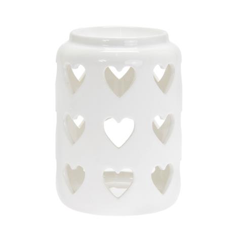 Desire Hearts White Ceramic Wax Melt Warmer  £5.39