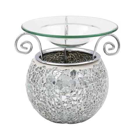 Desire Silver Crackle Mosaic Wax Melt Warmer  £6.59