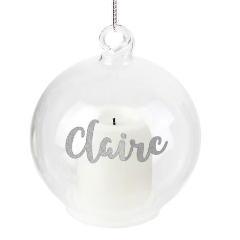 Personalised Christmas LED Candle Bauble